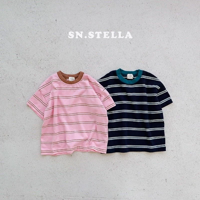 Sn.stella - Korean Children Fashion - #toddlerclothing - Bonbon Stripe Tee