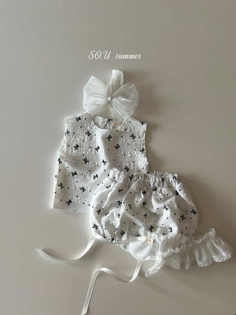 So U - Korean Baby Fashion - #onlinebabyshop - Tiered Ribbon Bloomer Set - 4