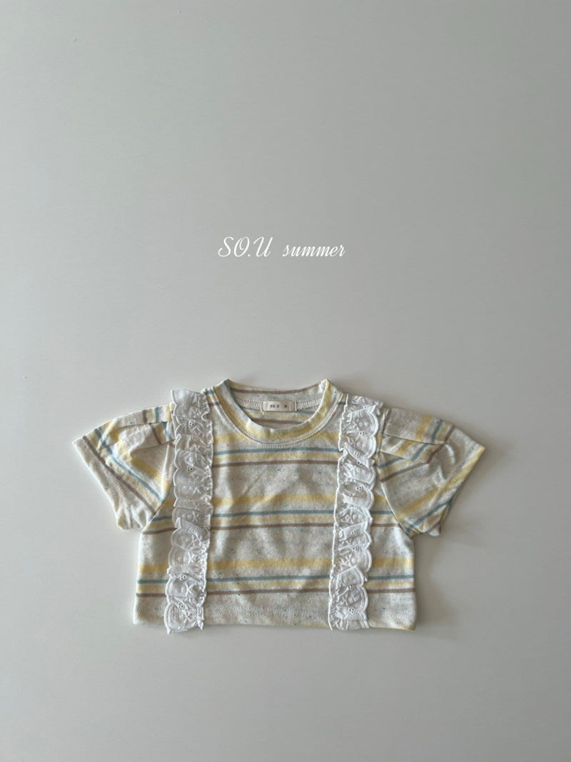 So U - Korean Baby Fashion - #babyboutique - Popcorn Lace Puff Tee - 4