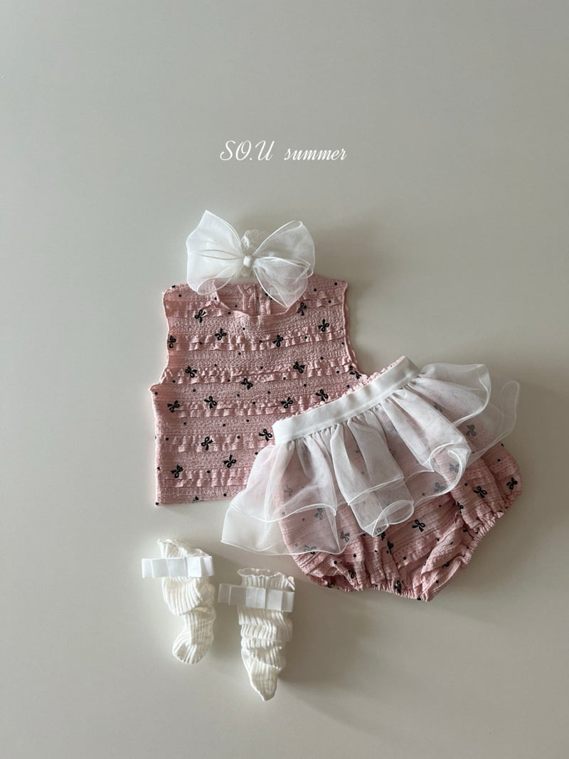 So U - Korean Baby Fashion - #babyclothing - Tiered Ribbon Bloomer Set - 7