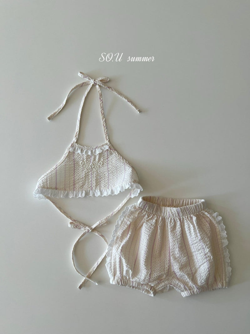 So U - Korean Baby Fashion - #babyboutiqueclothing - Halter Neck Embroidered Set - 4
