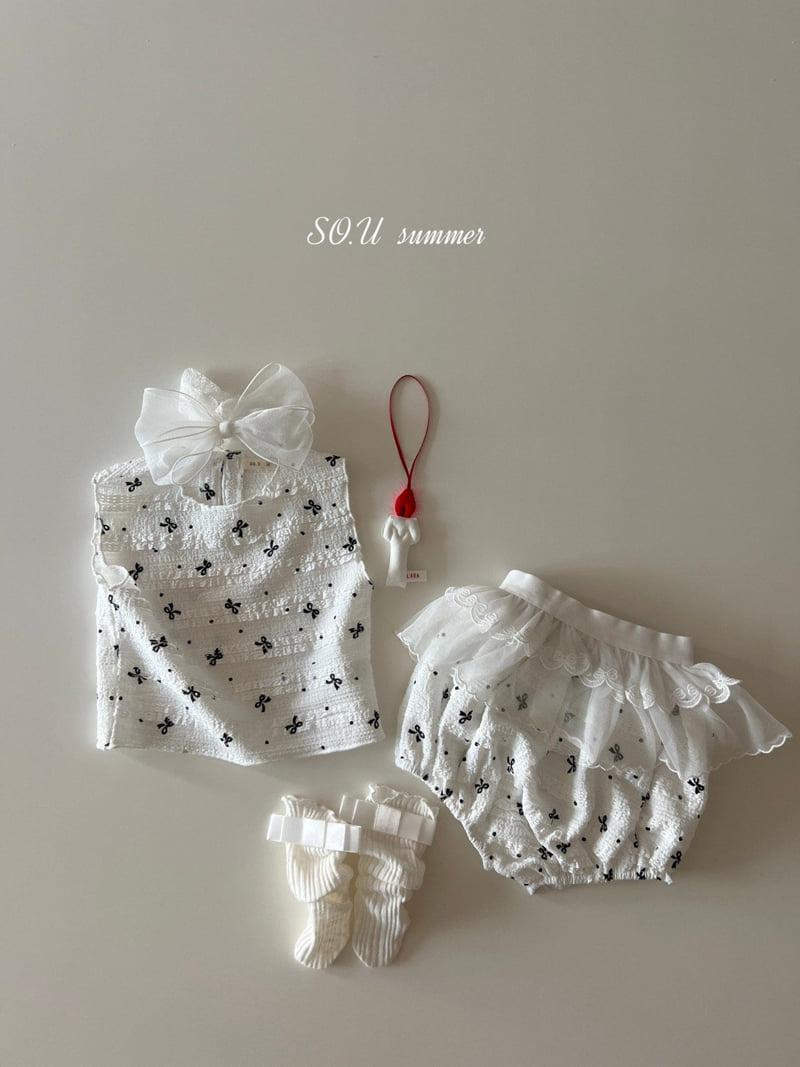 So U - Korean Baby Fashion - #babyfashion - Tiered Ribbon Bloomer Set - 8