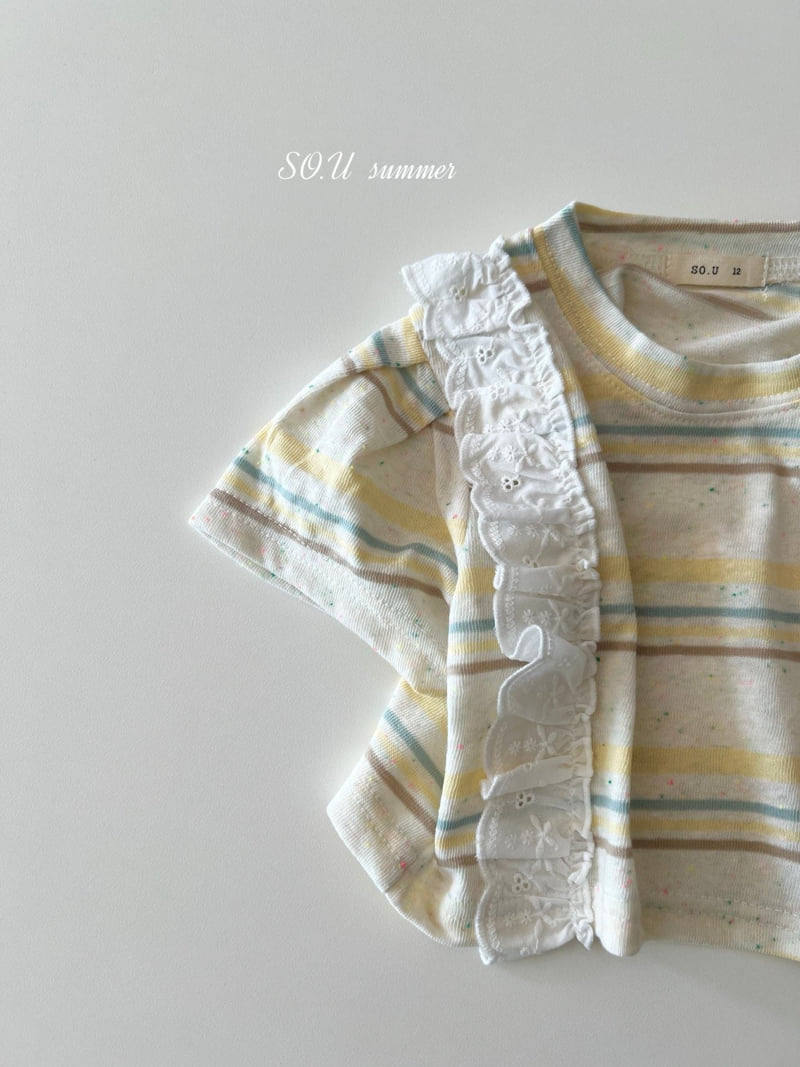 So U - Korean Baby Fashion - #babyfashion - Popcorn Lace Puff Tee - 7