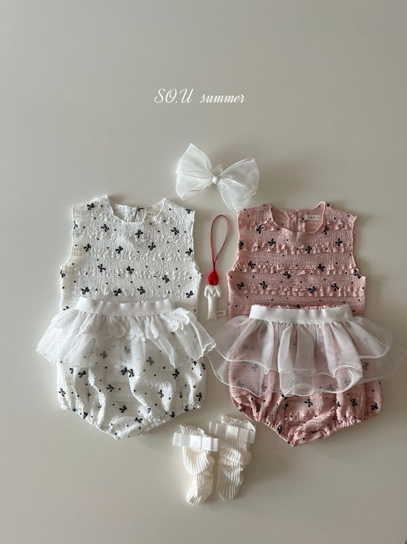 So U - Korean Baby Fashion - #babyfever - Tiered Ribbon Bloomer Set - 9