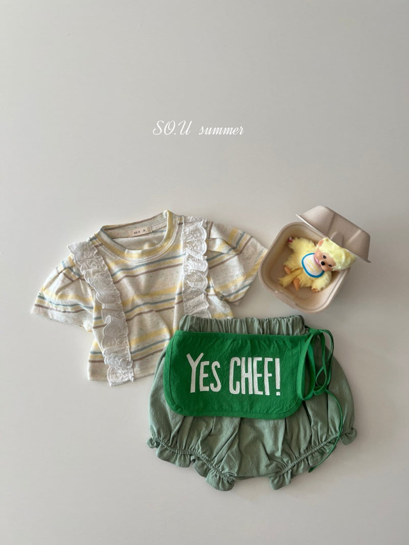 So U - Korean Baby Fashion - #babyfever - Popcorn Lace Puff Tee - 8