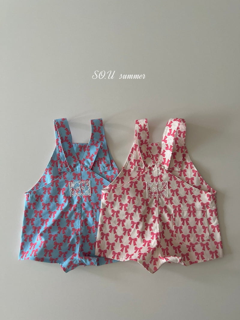 So U - Korean Baby Fashion - #babygirlfashion - Ribbon Suspender Suit