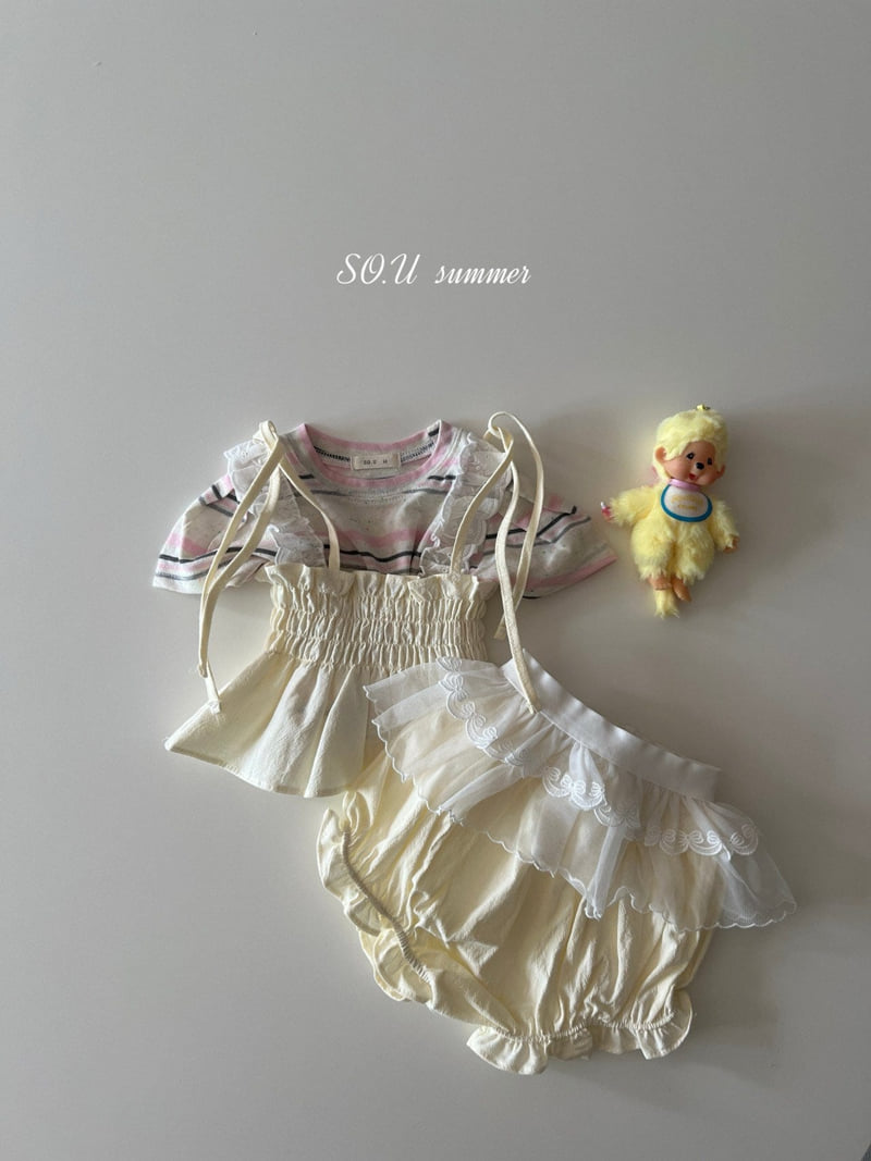 So U - Korean Baby Fashion - #babygirlfashion - Popcorn Lace Puff Tee - 9