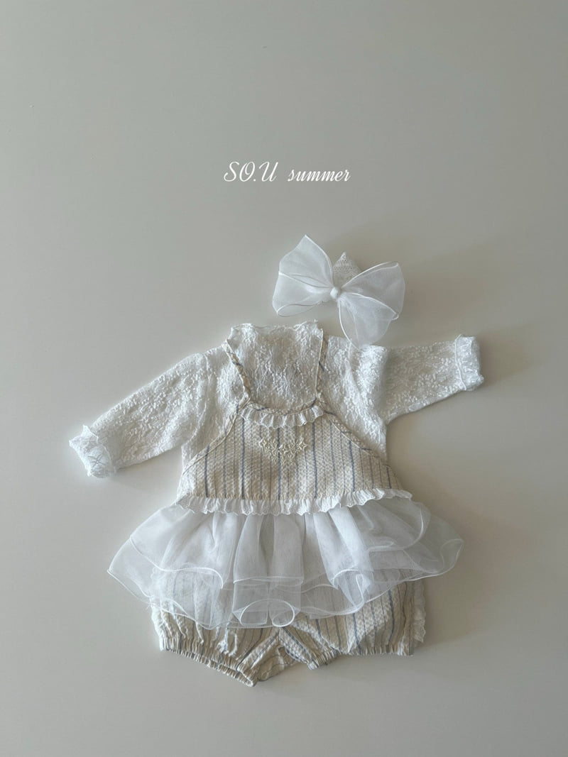 So U - Korean Baby Fashion - #babygirlfashion - Halter Neck Embroidered Set - 7