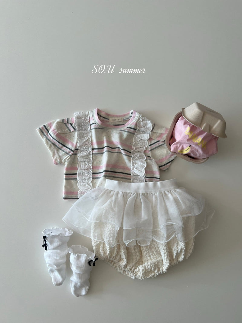 So U - Korean Baby Fashion - #babylifestyle - Popcorn Lace Puff Tee - 10