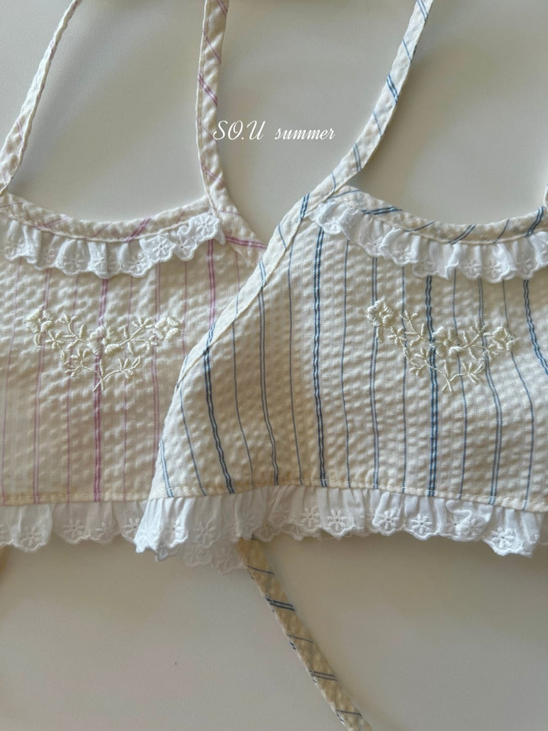 So U - Korean Baby Fashion - #babylifestyle - Halter Neck Embroidered Set - 8