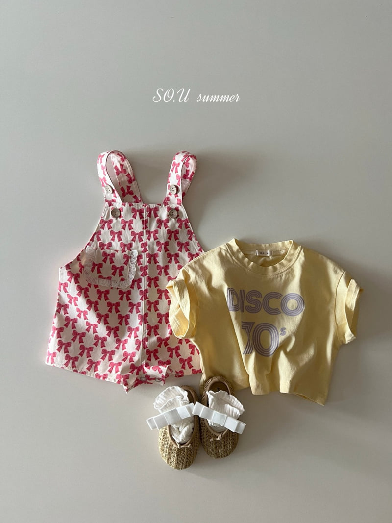 So U - Korean Baby Fashion - #babyoutfit - Ribbon Suspender Suit - 6