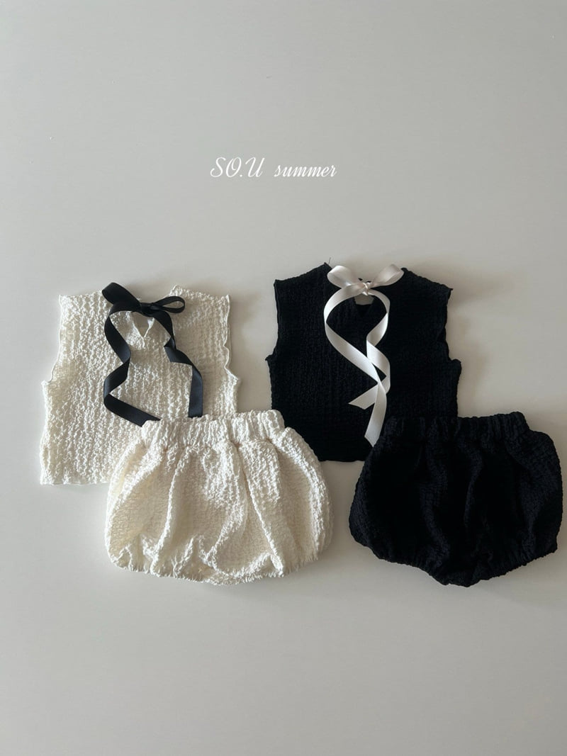 So U - Korean Baby Fashion - #babyoutfit - Crinkle Bloomer Set