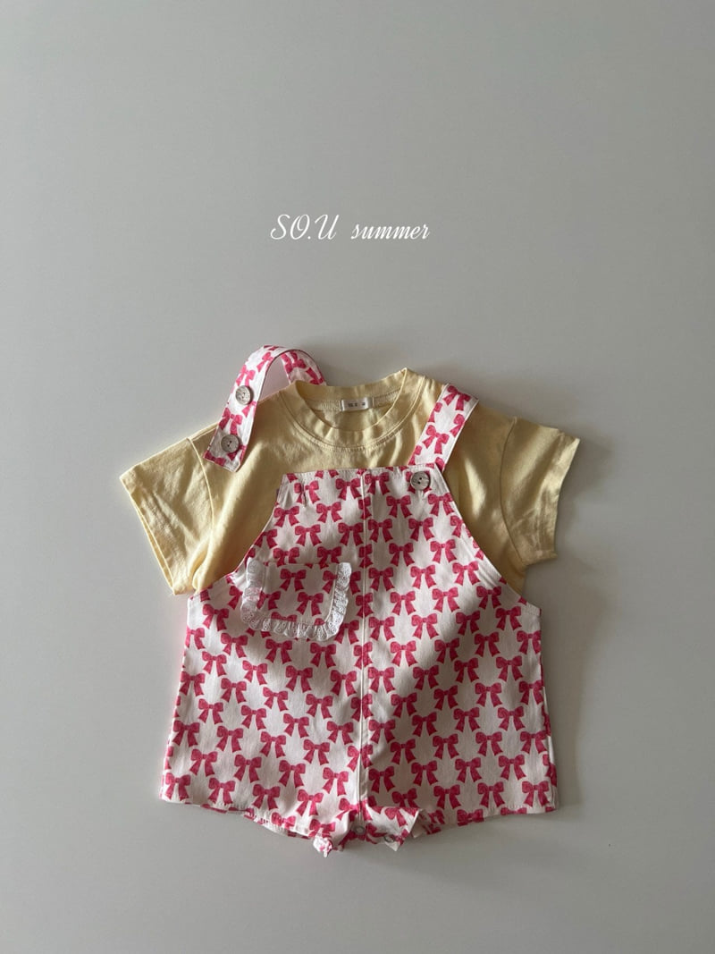 So U - Korean Baby Fashion - #onlinebabyboutique - Ribbon Suspender Suit - 8