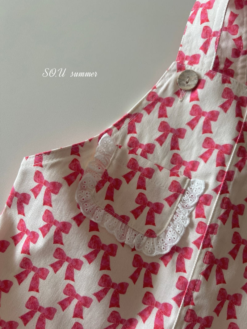 So U - Korean Baby Fashion - #onlinebabyshop - Ribbon Suspender Suit - 9