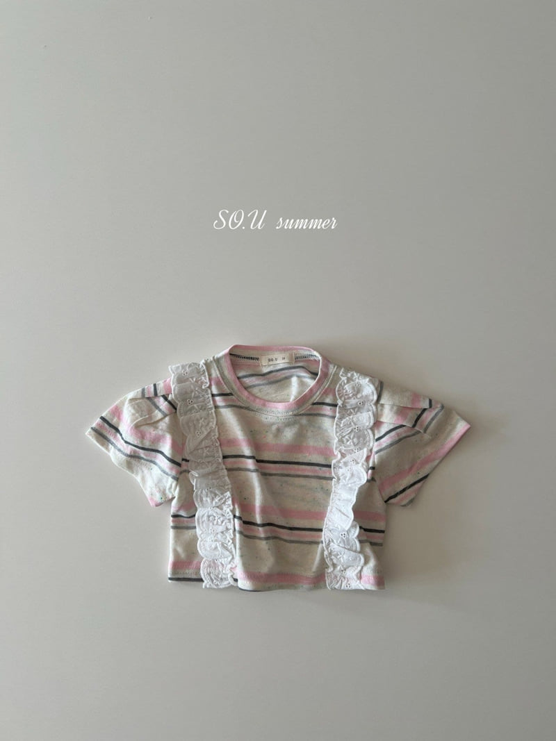 So U - Korean Baby Fashion - #onlinebabyshop - Popcorn Lace Puff Tee - 2