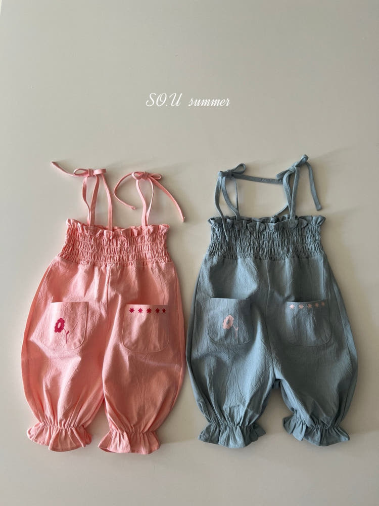 So U - Korean Baby Fashion - #onlinebabyshop - Pocket Smocked Jumpsuit