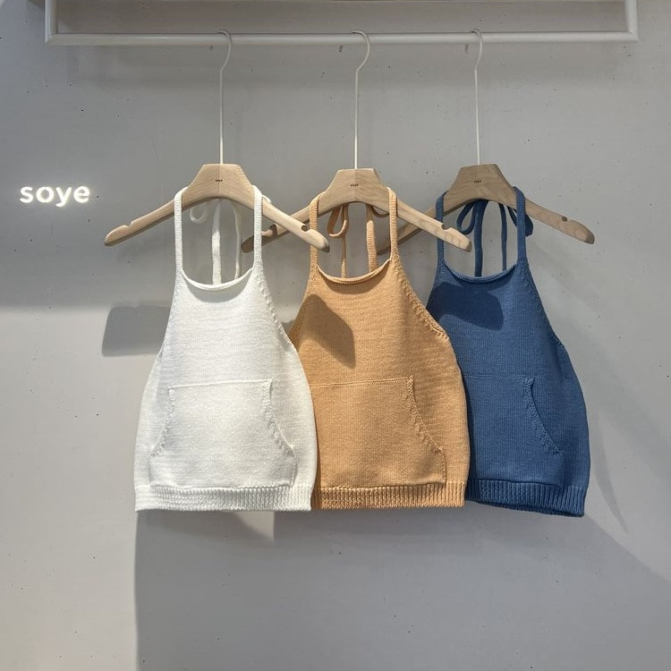 Soye - Korean Children Fashion - #childofig - Pocket Halter Sleeveless Knit