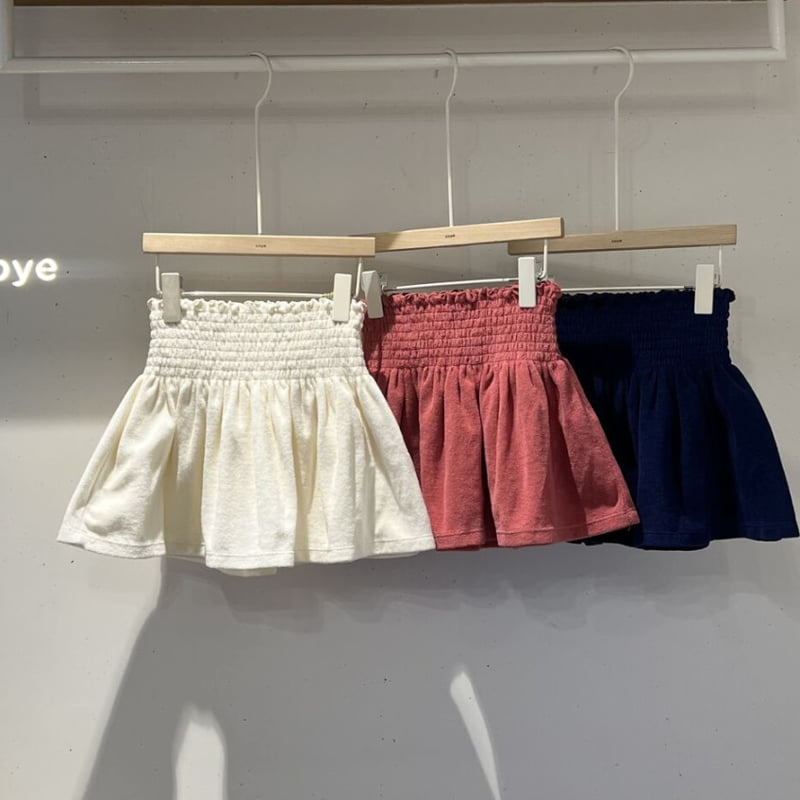 Soye - Korean Children Fashion - #kidsstore - Terry Smocking Skirt