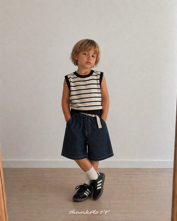 Thanksto TT - Korean Children Fashion - #todddlerfashion - Stitch Vest - 7