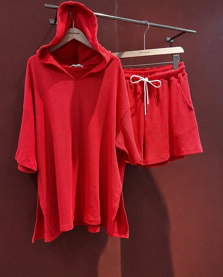 The Fine.b - Korean Women Fashion - #momslook - Waffle Hoodie Set - 2