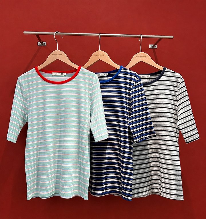 The Fine.b - Korean Women Fashion - #momslook - Kiki Striped Tee