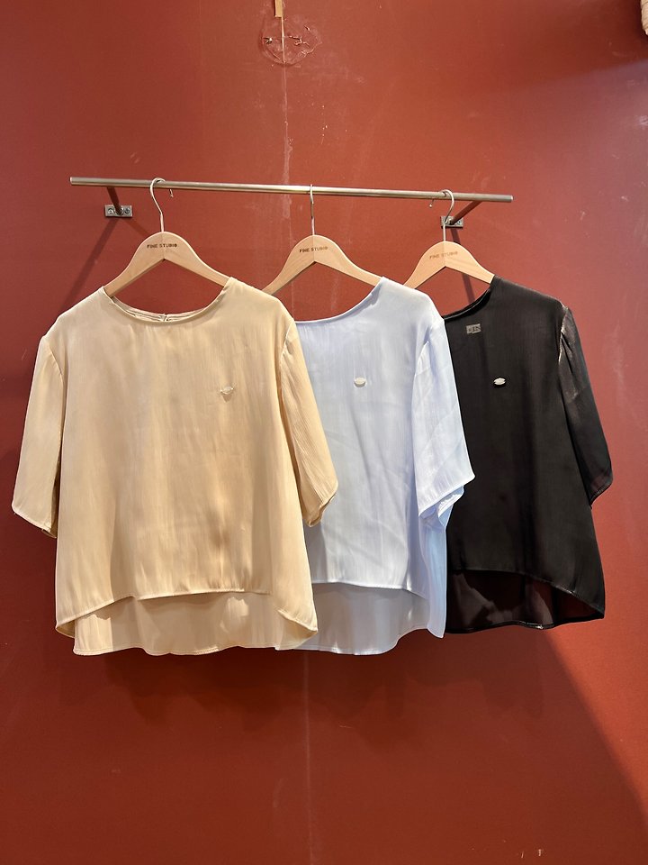 The Fine.b - Korean Women Fashion - #momslook - Metallic Blanc Blouse