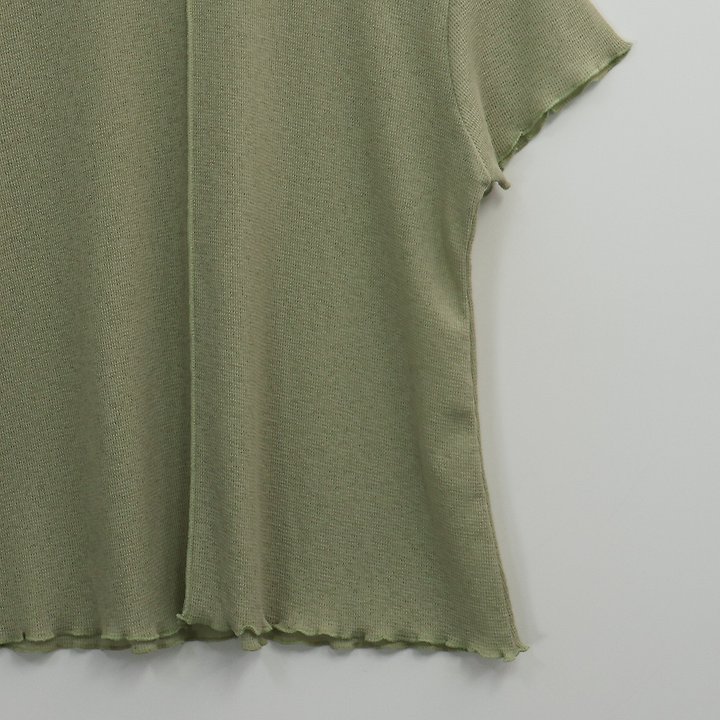 The Fine.b - Korean Women Fashion - #momslook - Waffle Frill Short Sleeve Tee - 10