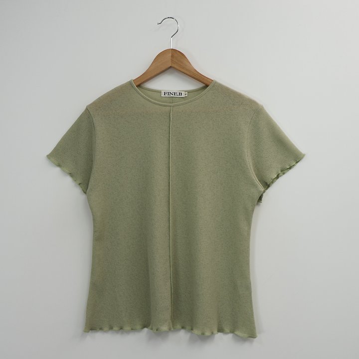 The Fine.b - Korean Women Fashion - #womensfashion - Waffle Frill Short Sleeve Tee - 4