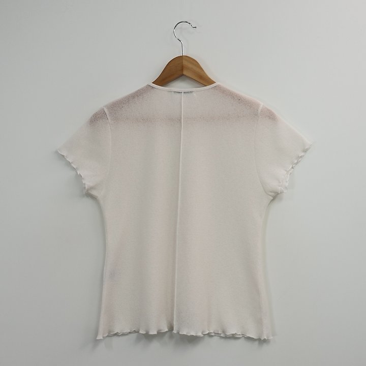 The Fine.b - Korean Women Fashion - #momslook - Waffle Frill Short Sleeve Tee - 6