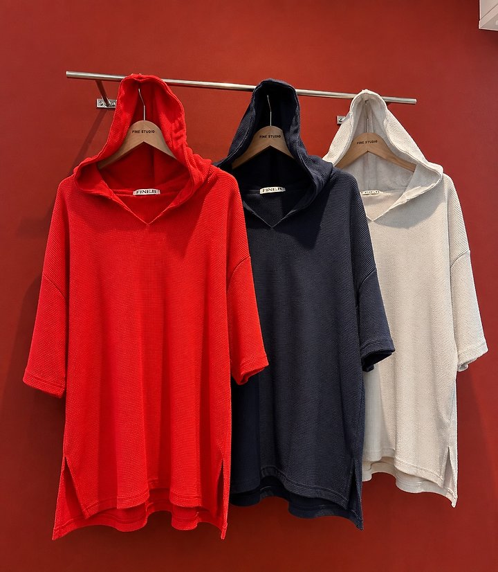 The Fine.b - Korean Women Fashion - #womensfashion - Waffle Hoodie Tee