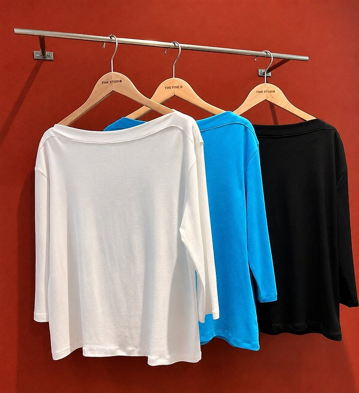 The Fine.b - Korean Women Fashion - #womensfashion - Boat Neck Tee