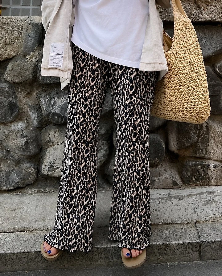 The Fine.b - Korean Women Fashion - #womensfashion - Leopard Bootcut Pants