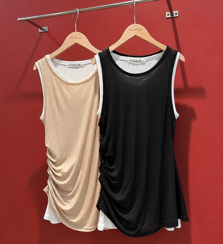 The Fine.b - Korean Women Fashion - #womensfashion - Double Sleeveless Top