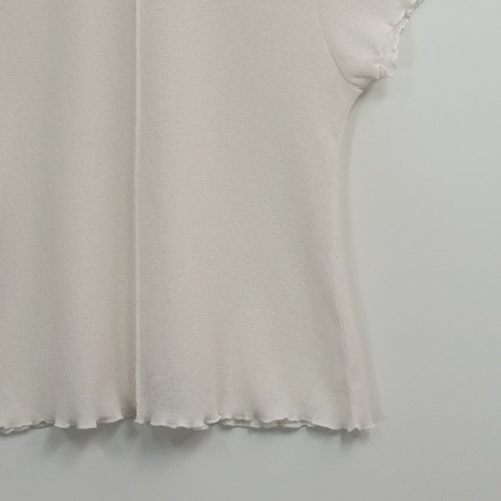 The Fine.b - Korean Women Fashion - #womensfashion - Waffle Frill Short Sleeve Tee - 11