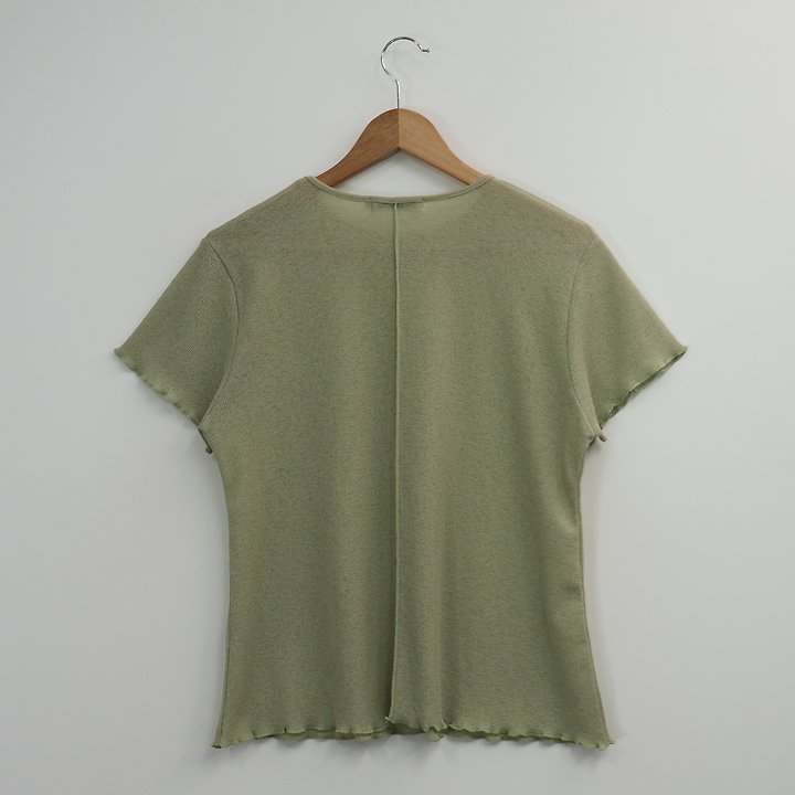 The Fine.b - Korean Women Fashion - #womensfashion - Waffle Frill Short Sleeve Tee - 7