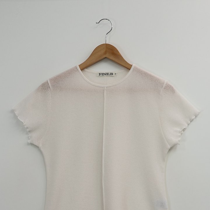The Fine.b - Korean Women Fashion - #womensfashion - Waffle Frill Short Sleeve Tee - 9