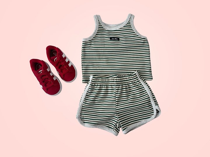 The May - Korean Children Fashion - #Kfashion4kids - Round Stripe Sleeveless Set - 12