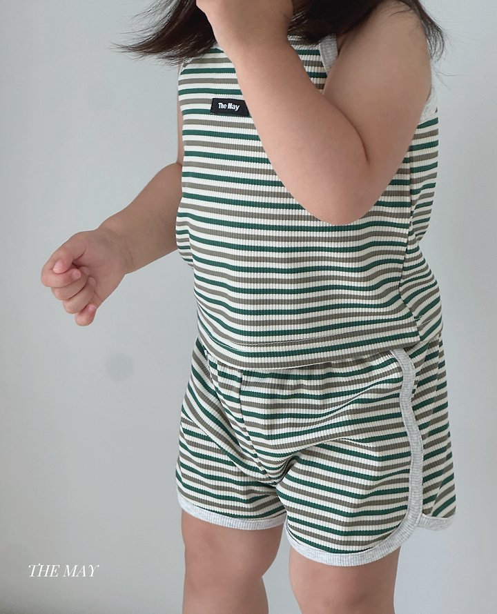 The May - Korean Children Fashion - #stylishchildhood - Round Stripe Sleeveless Set - 4