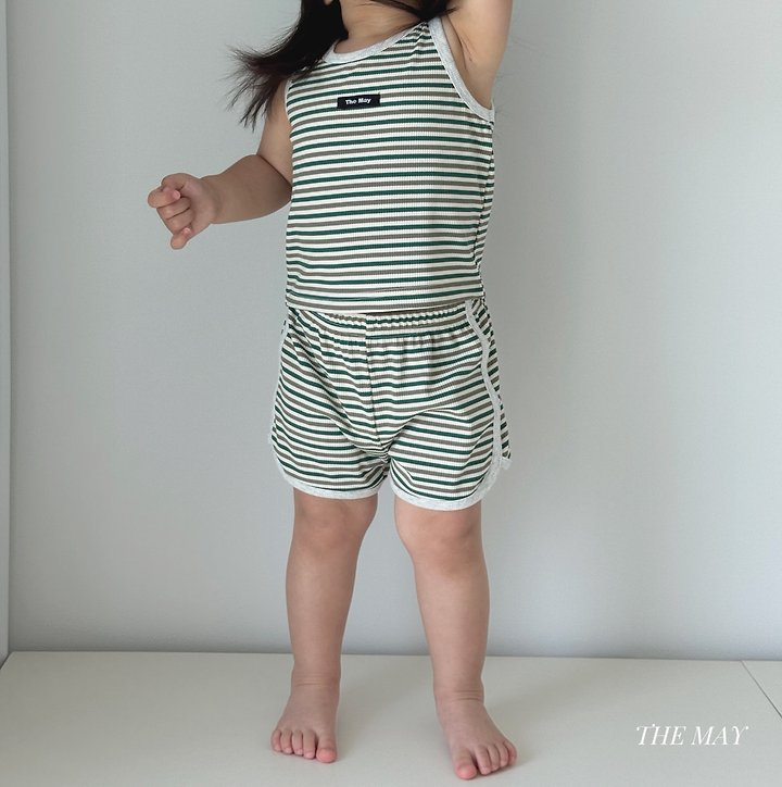The May - Korean Children Fashion - #designkidswear - Round Stripe Sleeveless Set - 6