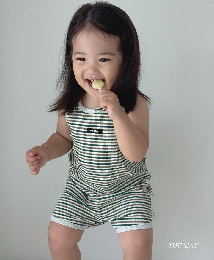 The May - Korean Children Fashion - #discoveringself - Round Stripe Sleeveless Set - 7