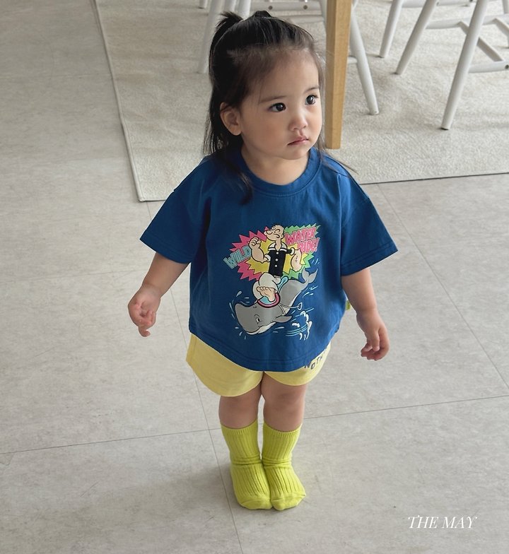 The May - Korean Children Fashion - #kidsshorts - Wild Water Short Sleeve Tee - 6