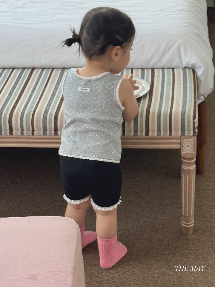 The May - Korean Children Fashion - #kidsstore - Lace Dot Sleeveless Tee - 3