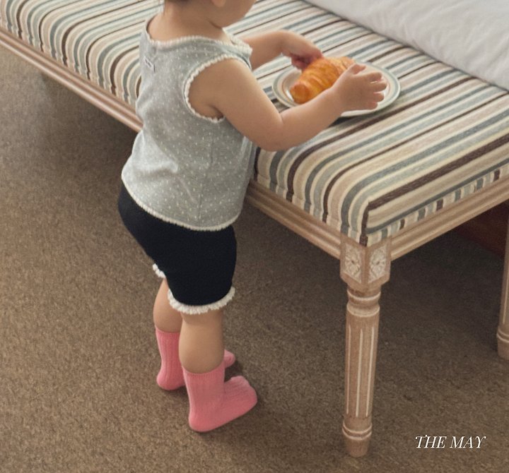 The May - Korean Children Fashion - #kidsstore - Lace Dot Sleeveless Tee - 4