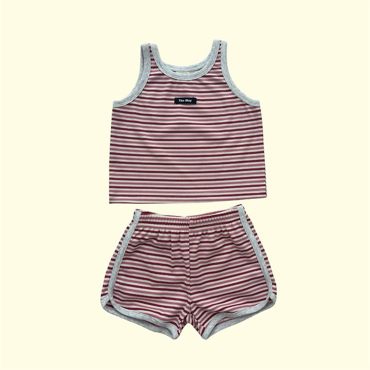 The May - Korean Children Fashion - #kidzfashiontrend - Round Stripe Sleeveless Set - 11