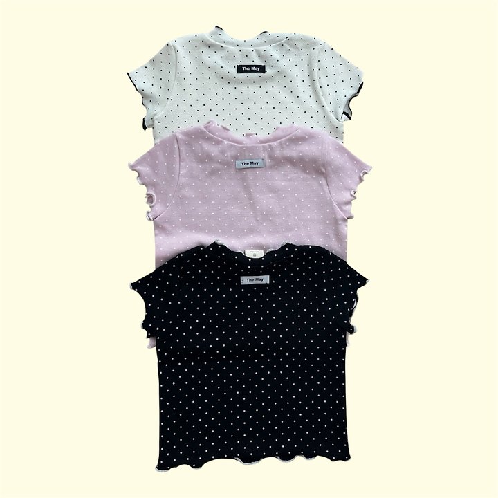 The May - Korean Children Fashion - #prettylittlegirls - Dot Wavy Tee - 8