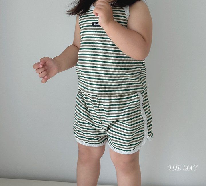 The May - Korean Children Fashion - #stylishchildhood - Round Stripe Sleeveless Set - 3