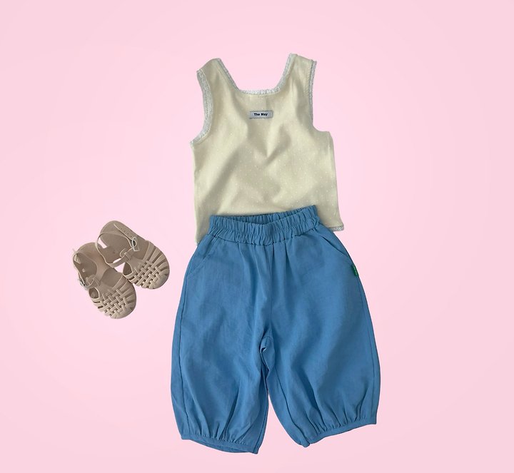 The May - Korean Children Fashion - #todddlerfashion - Lace Dot Sleeveless Tee - 10