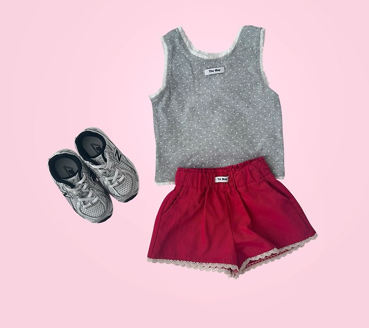 The May - Korean Children Fashion - #toddlerclothing - Lace Dot Sleeveless Tee - 11
