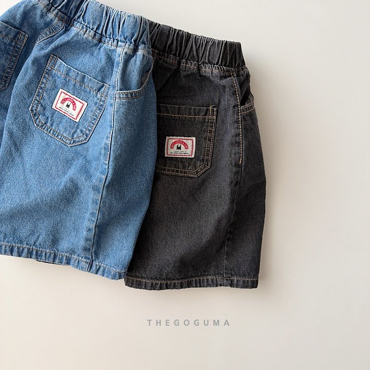 Thegoguma - Korean Children Fashion - #Kfashion4kids - Label Bermuda Denim Pants - 2