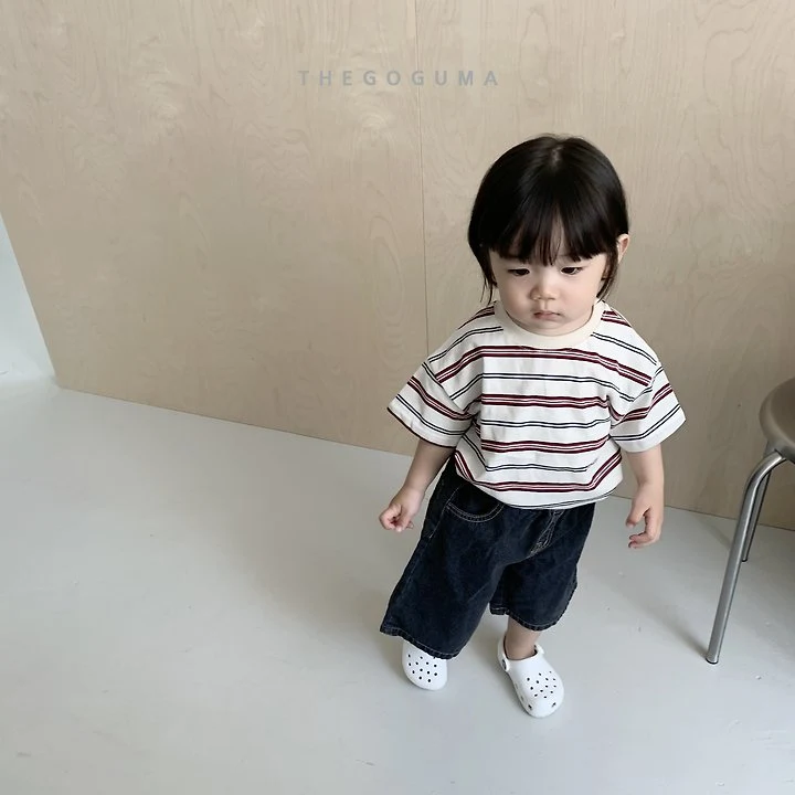 Thegoguma - Korean Children Fashion - #childrensboutique - Label Bermuda Denim Pants - 9